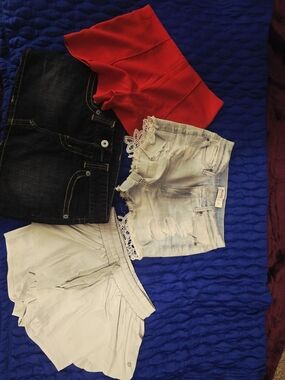 1 Shorts (Lace), 1 Forever 21 (Red); 1 Athletic Shirt ( Light Gray And I Skirt